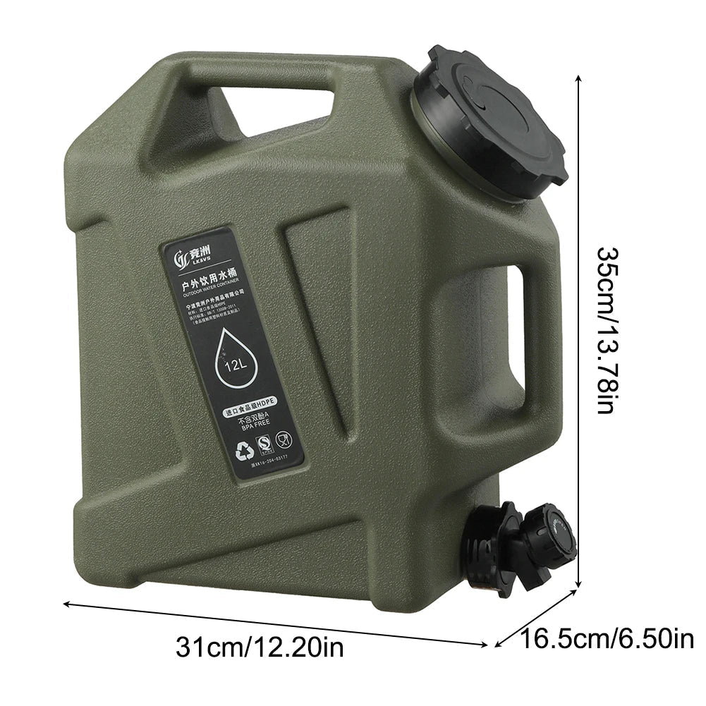 12L (3.17 Gallon) Portable Water Container with Faucet