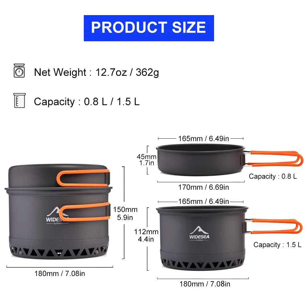 2.3L Camping Cookware Set – Outdoor Pot & Kettle for Travel, Hiking, and Cooking