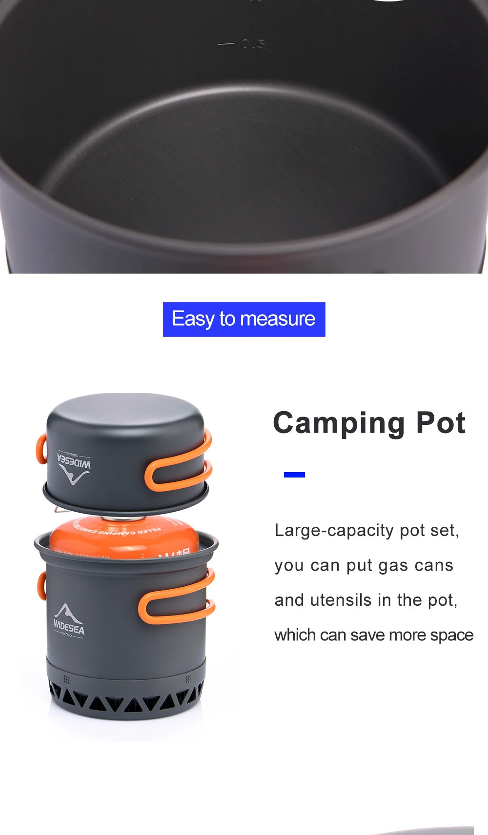 2.3L Camping Cookware Set – Outdoor Pot & Kettle for Travel, Hiking, and Cooking