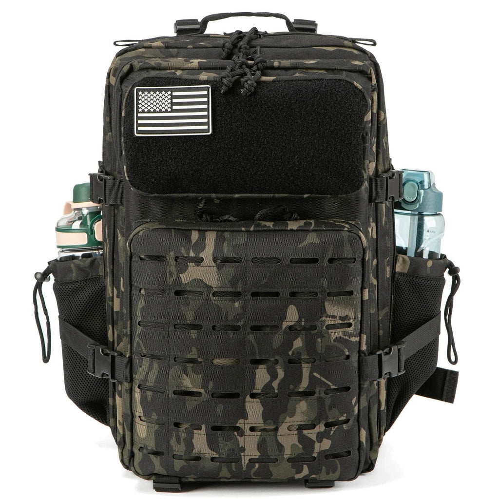25L/45L Tactical Backpack – Laser-Cut MOLLE Hiking Pack with Dual Cup Holders