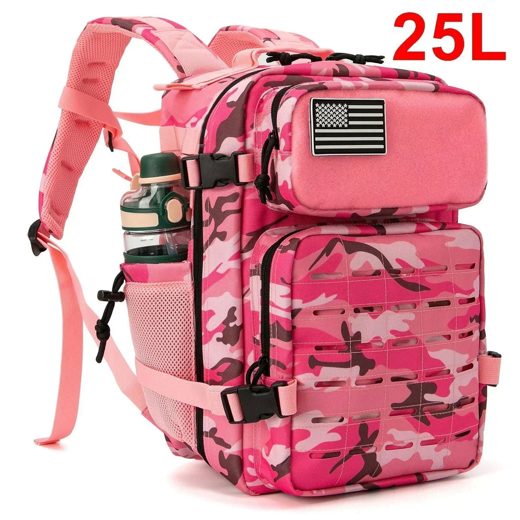 25L/45L Tactical Backpack – Laser-Cut MOLLE Hiking Pack with Dual Cup Holders