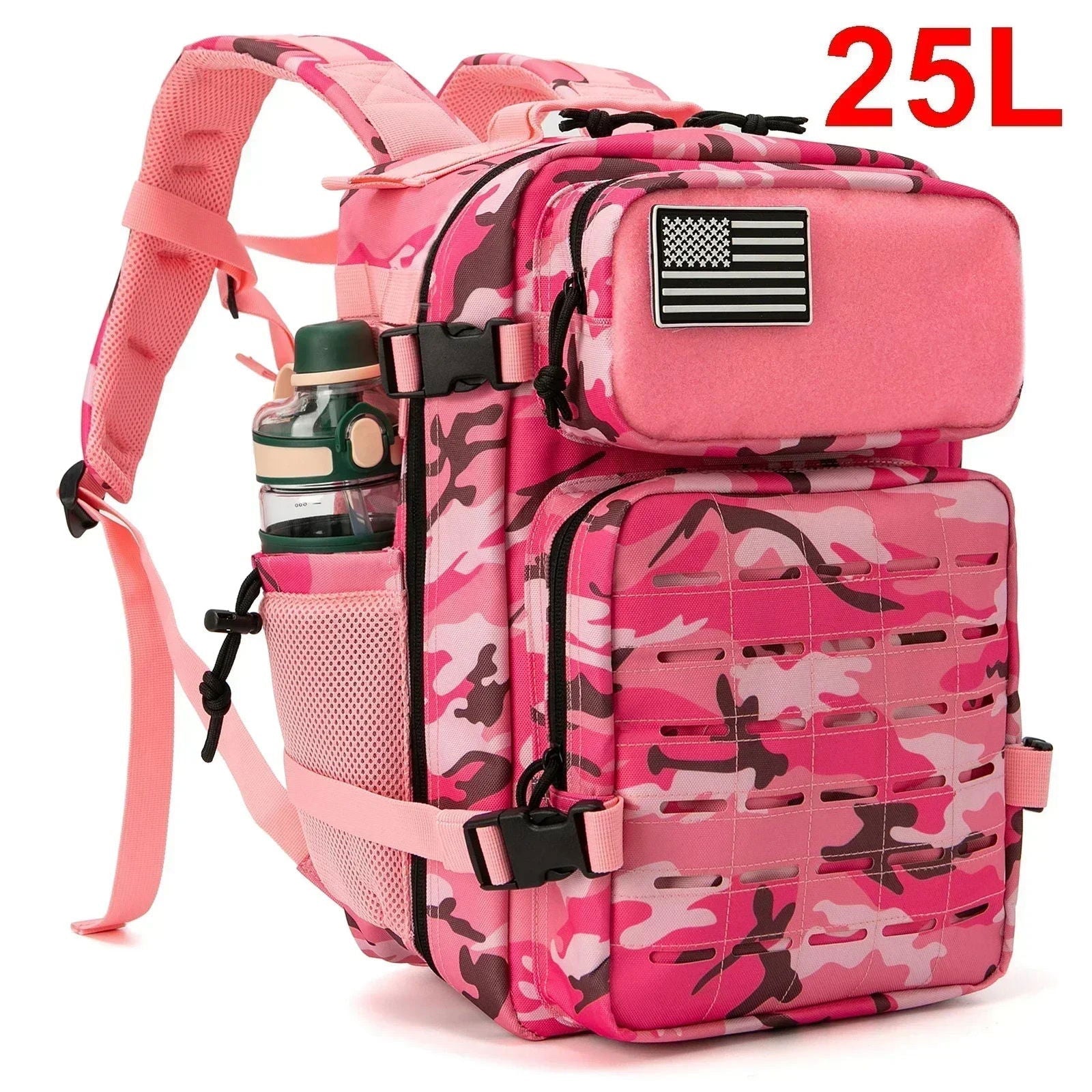 25L/45L Tactical Backpack – Laser-Cut MOLLE Hiking Pack with Dual Cup Holders