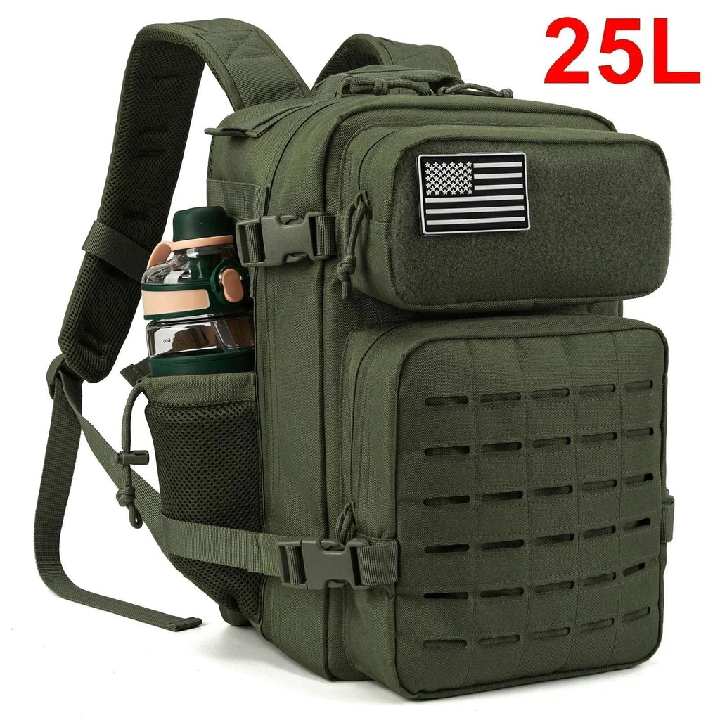25L/45L Tactical Backpack – Laser-Cut MOLLE Hiking Pack with Dual Cup Holders