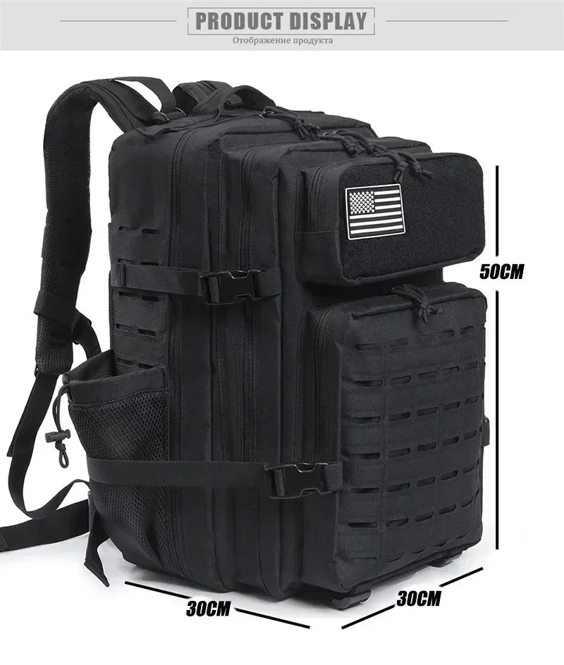25L/45L Tactical Backpack – Laser-Cut MOLLE Hiking Pack with Dual Cup Holders