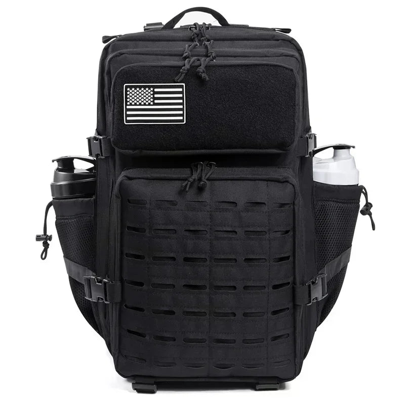 25L/45L Tactical Backpack – Laser-Cut MOLLE Hiking Pack with Dual Cup Holders