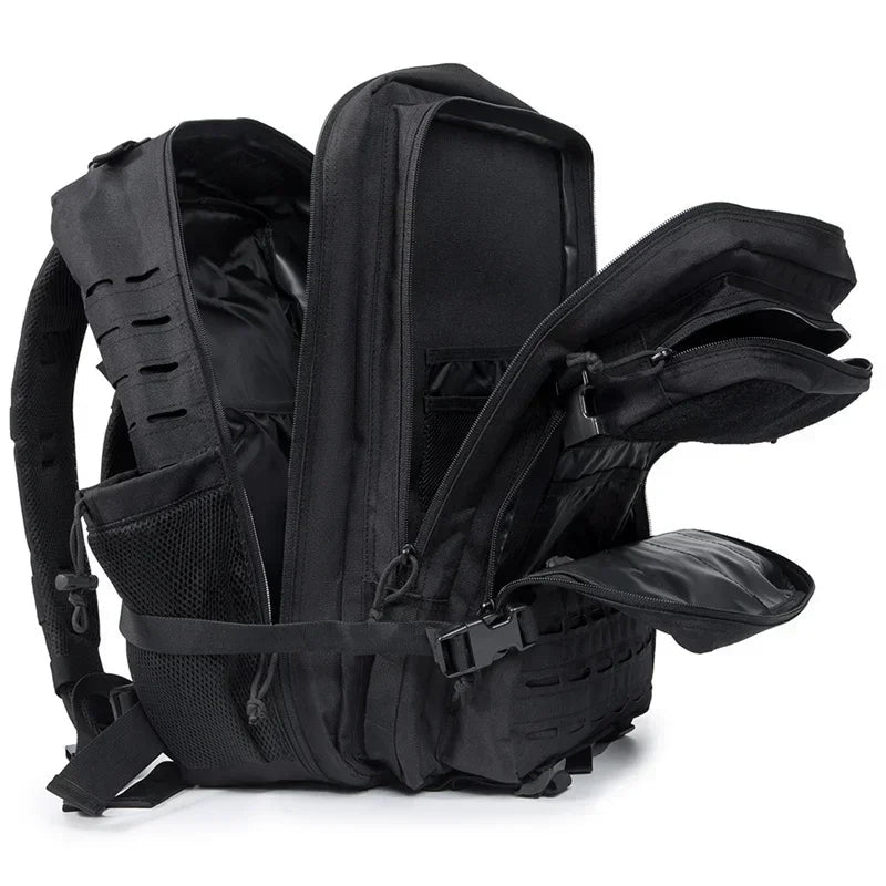 25L/45L Tactical Backpack – Laser-Cut MOLLE Hiking Pack with Dual Cup Holders