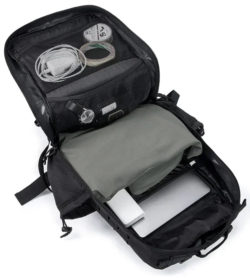 25L/45L Tactical Backpack – Laser-Cut MOLLE Hiking Pack with Dual Cup Holders