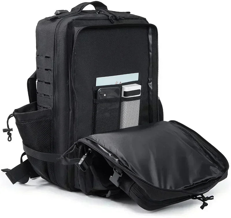 25L/45L Tactical Backpack – Laser-Cut MOLLE Hiking Pack with Dual Cup Holders