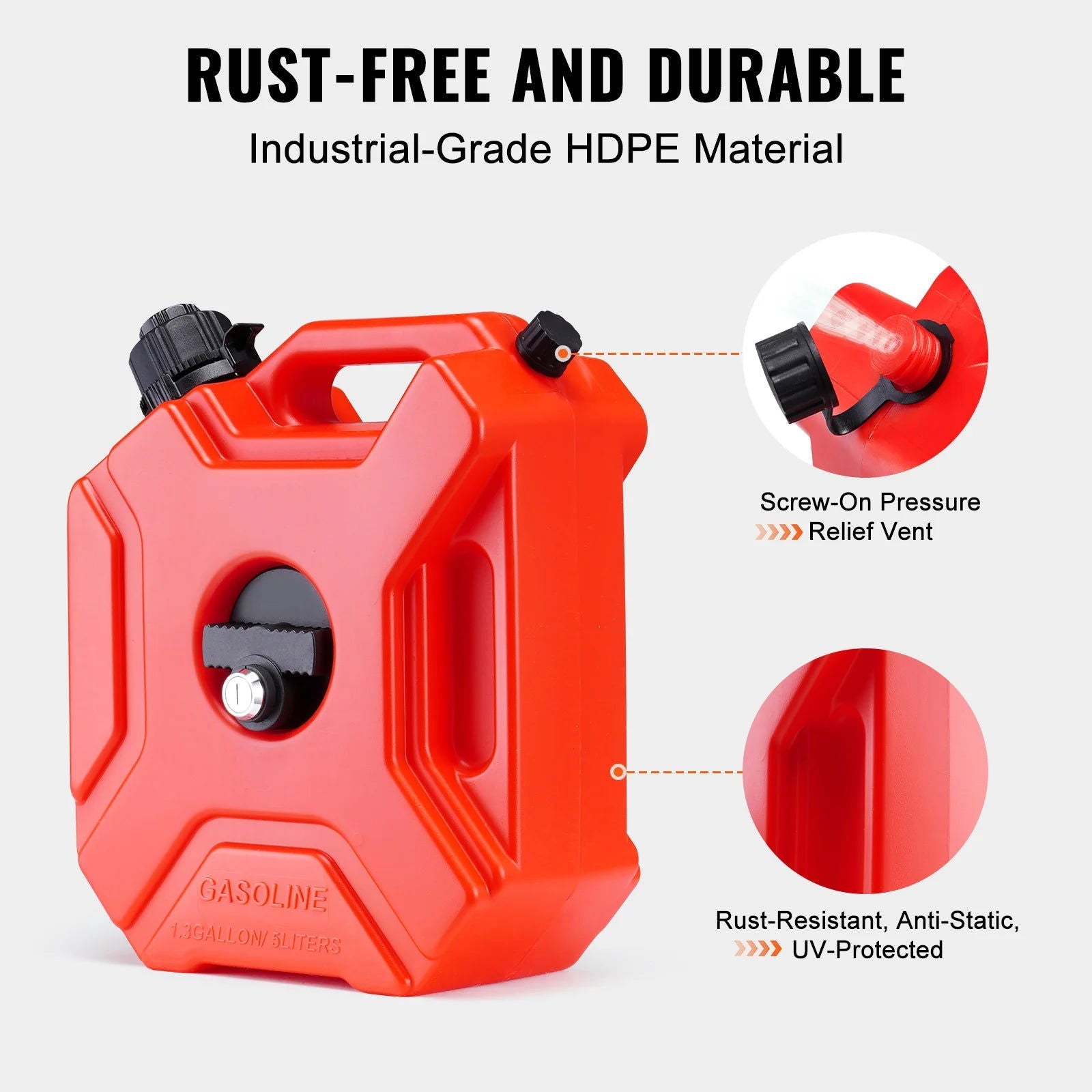 5/10L Red Fuel Tank with Adjustable Spout – Includes Mounting Bracket