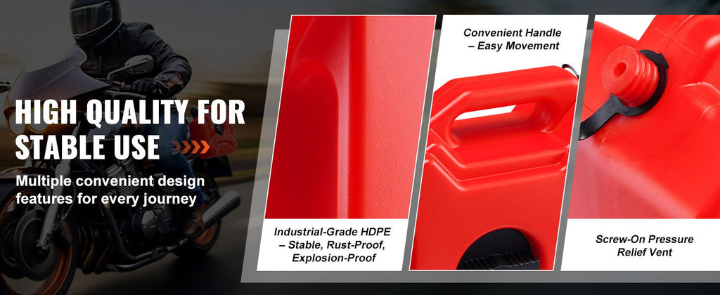 5/10L Red Fuel Tank with Adjustable Spout – Includes Mounting Bracket
