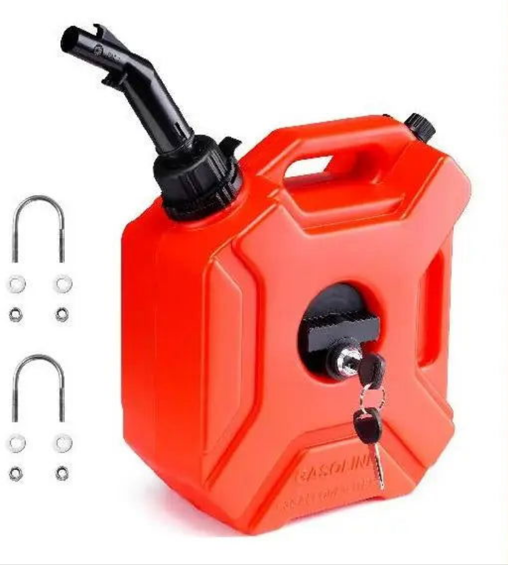 5/10L Red Fuel Tank with Adjustable Spout – Includes Mounting Bracket