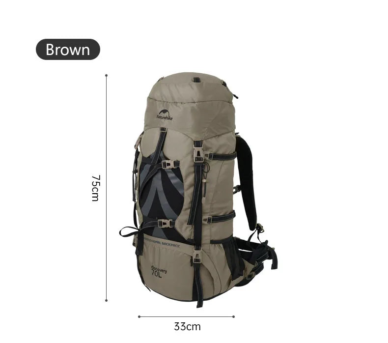 70L Camping Backpack with Rain Cover – Ergonomic and Large Capacity for Hiking and Trekking
