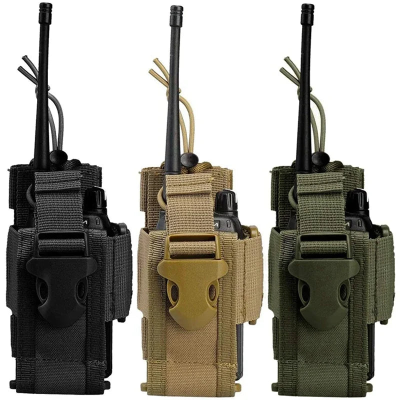 Adjustable Tactical Radio Holder – MOLLE Nylon Walkie Talkie Holster