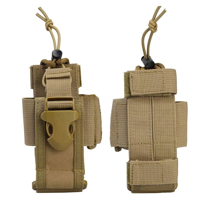 Adjustable Tactical Radio Holder – MOLLE Nylon Walkie Talkie Holster