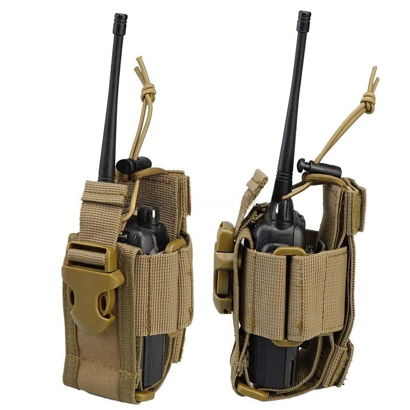 Adjustable Tactical Radio Holder – MOLLE Nylon Walkie Talkie Holster