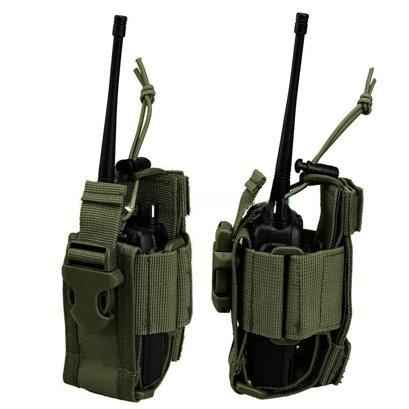 Adjustable Tactical Radio Holder – MOLLE Nylon Walkie Talkie Holster