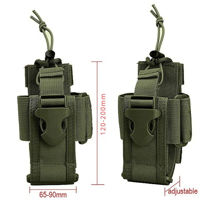 Adjustable Tactical Radio Holder – MOLLE Nylon Walkie Talkie Holster