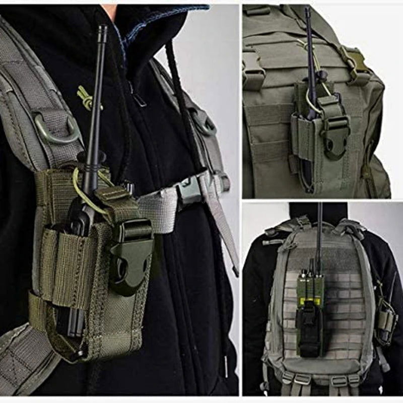 Adjustable Tactical Radio Holder – MOLLE Nylon Walkie Talkie Holster