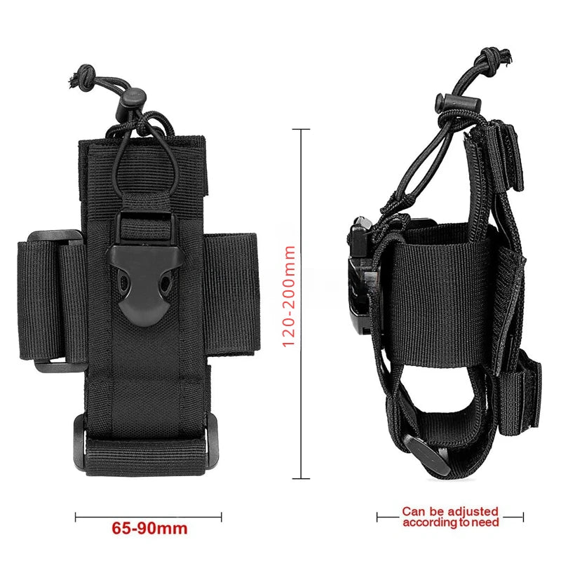 Adjustable Tactical Radio Holder – MOLLE Nylon Walkie Talkie Holster