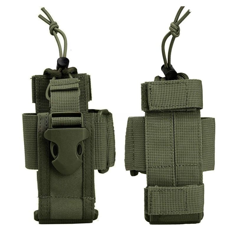 Adjustable Tactical Radio Holder – MOLLE Nylon Walkie Talkie Holster