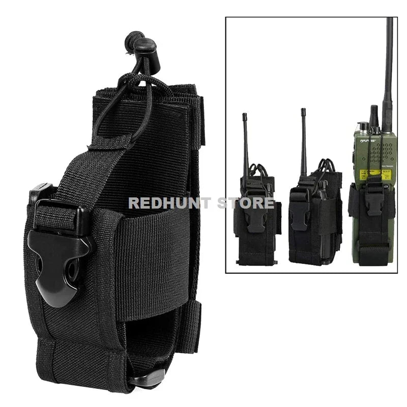Adjustable Tactical Radio Holder – MOLLE Nylon Walkie Talkie Holster