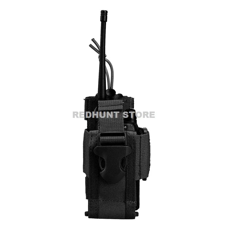 Adjustable Tactical Radio Holder – MOLLE Nylon Walkie Talkie Holster