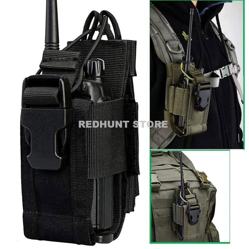 Adjustable Tactical Radio Holder – MOLLE Nylon Walkie Talkie Holster