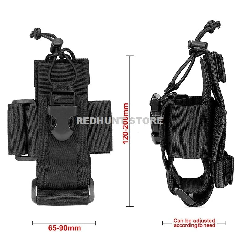 Adjustable Tactical Radio Holder – MOLLE Nylon Walkie Talkie Holster