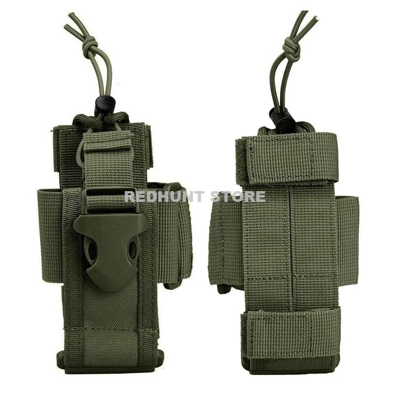 Adjustable Tactical Radio Holder – MOLLE Nylon Walkie Talkie Holster