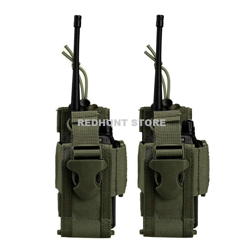 Adjustable Tactical Radio Holder – MOLLE Nylon Walkie Talkie Holster