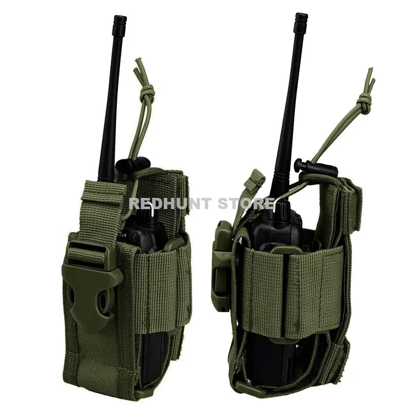 Adjustable Tactical Radio Holder – MOLLE Nylon Walkie Talkie Holster