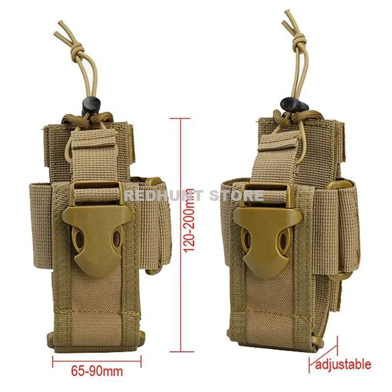 Adjustable Tactical Radio Holder – MOLLE Nylon Walkie Talkie Holster