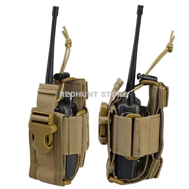Adjustable Tactical Radio Holder – MOLLE Nylon Walkie Talkie Holster