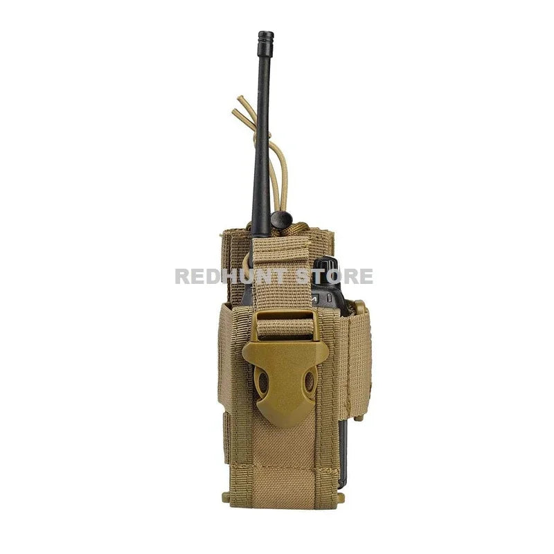 Adjustable Tactical Radio Holder – MOLLE Nylon Walkie Talkie Holster