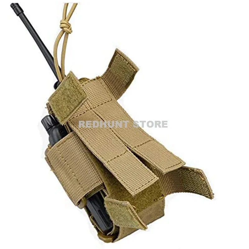 Adjustable Tactical Radio Holder – MOLLE Nylon Walkie Talkie Holster