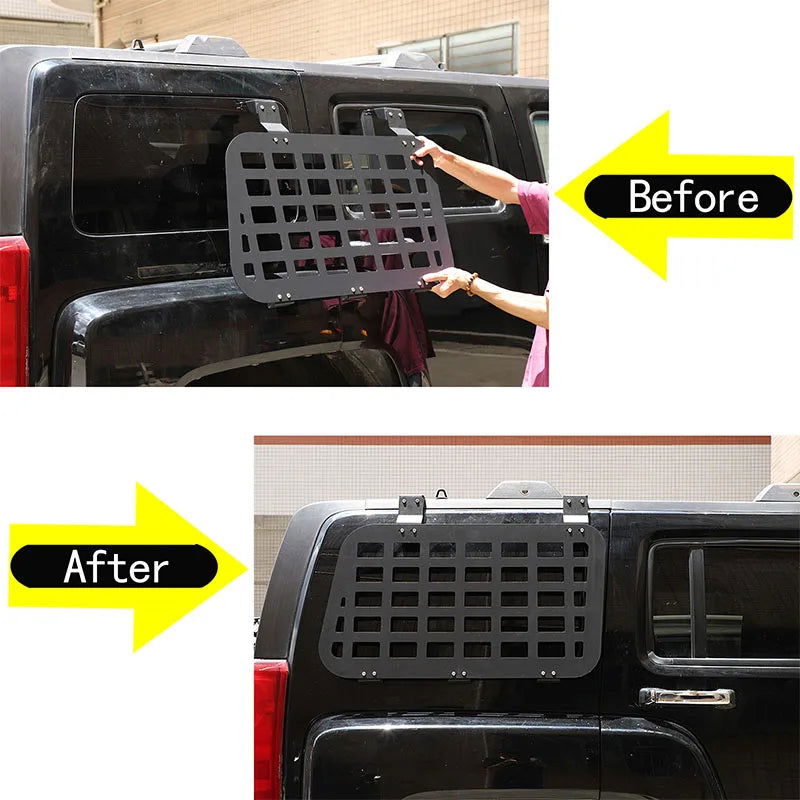 Aluminum Alloy Trunk Side Window Storage Rack for Hummer H3 (2005-2009)