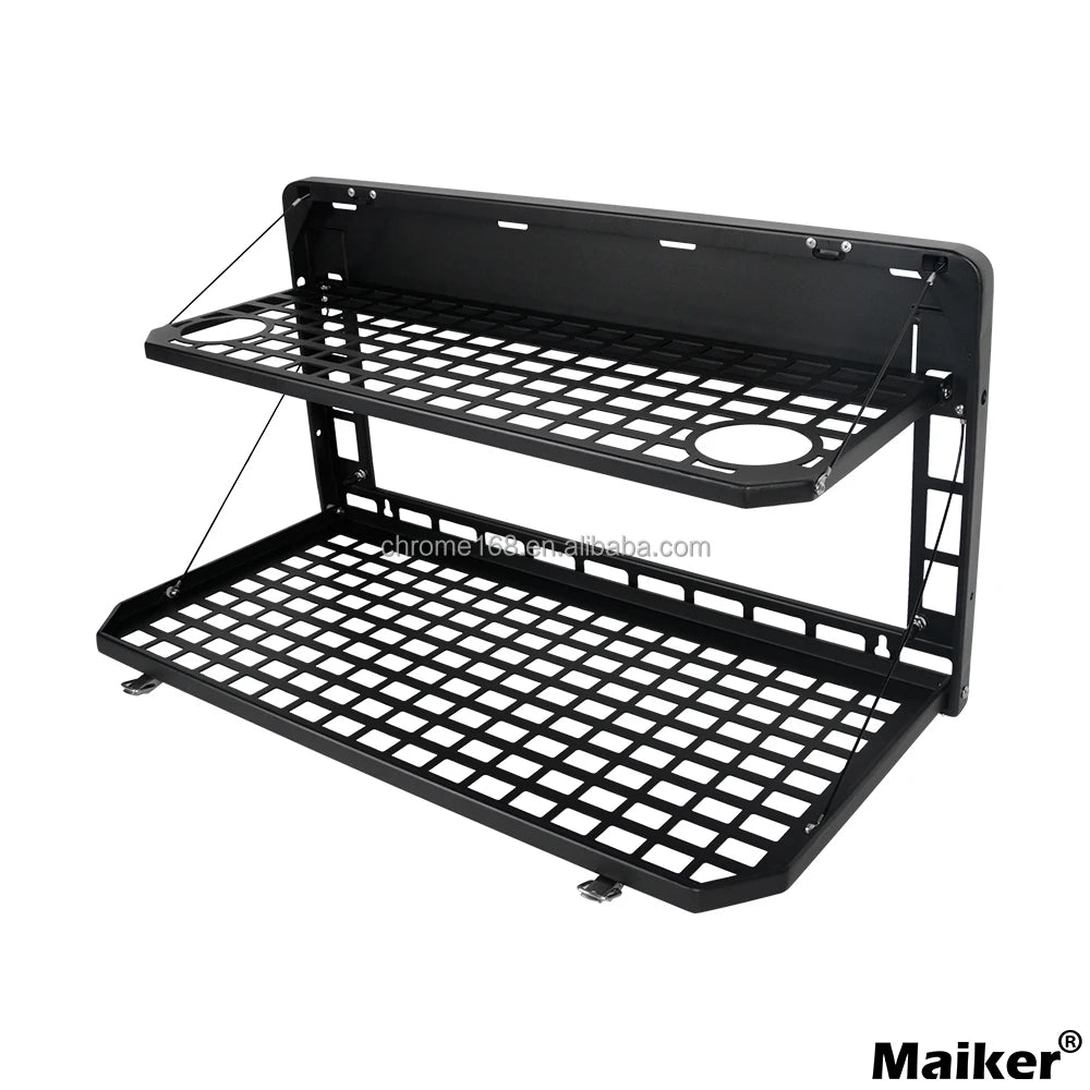 Aluminum Foldable Tailgate Table – Double Rear Door Cargo Shelf for JK/JL