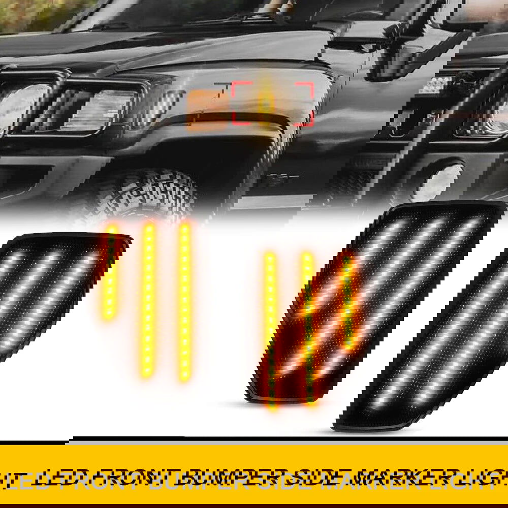 Amber LED Front Bumper Side Marker Turn Signal Lights – Fits 2006-2010 Hummer H3, 2009-2010 H3T