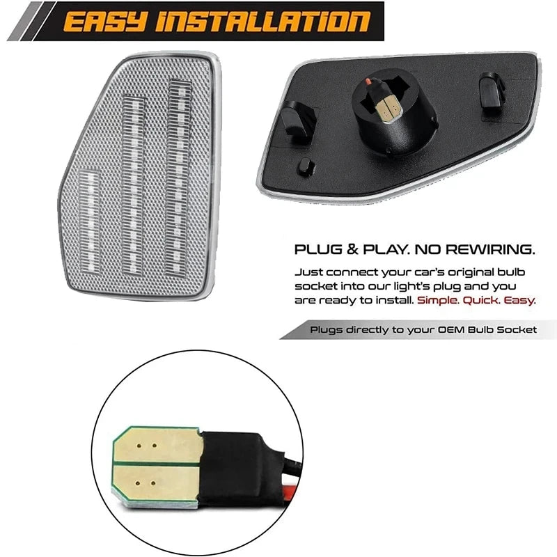 Amber LED Front Bumper Side Marker Turn Signal Lights – Fits 2006-2010 Hummer H3, 2009-2010 H3T
