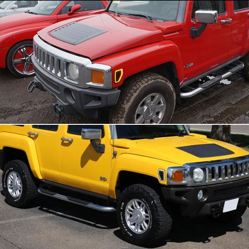 Amber LED Front Side Marker & Turn Signal Lights with White DRL – Fits 2005-2010 Hummer H3, 2009-2010 H3T