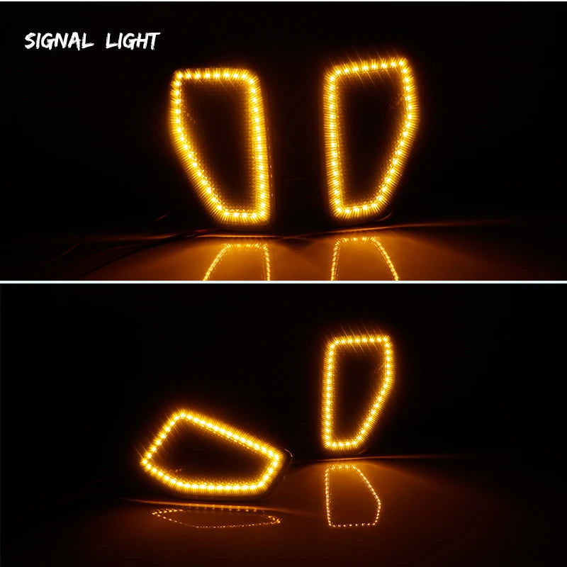 Amber LED Front Side Marker & Turn Signal Lights with White DRL – Fits 2005-2010 Hummer H3, 2009-2010 H3T