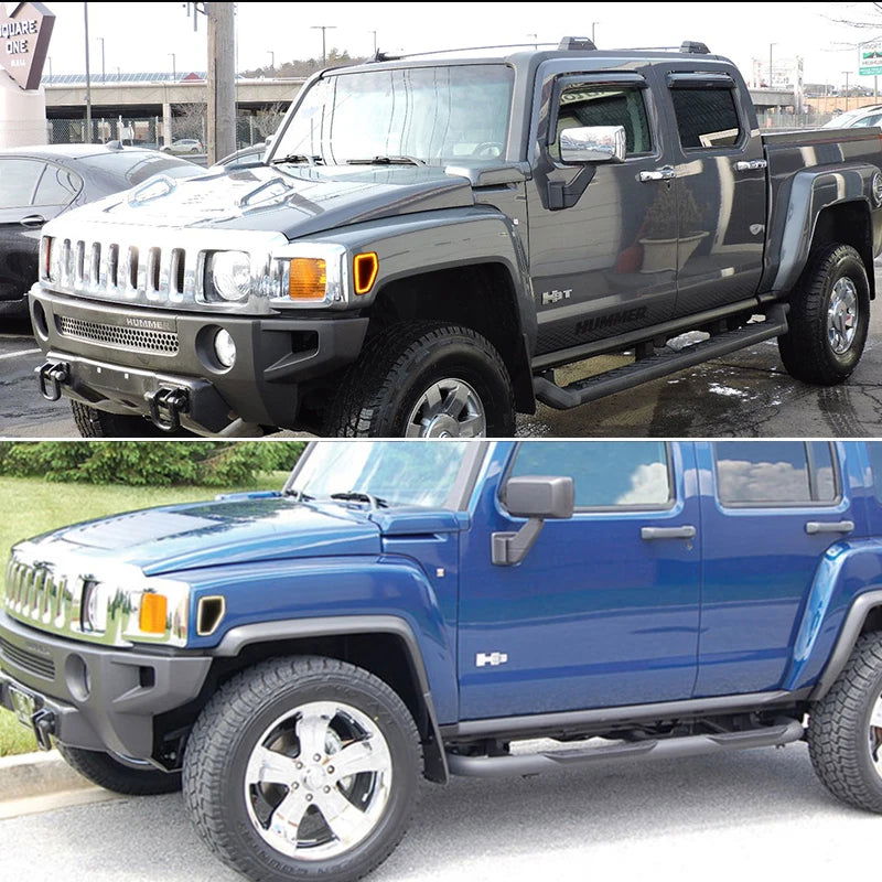 Amber LED Front Side Marker & Turn Signal Lights with White DRL – Fits 2005-2010 Hummer H3, 2009-2010 H3T