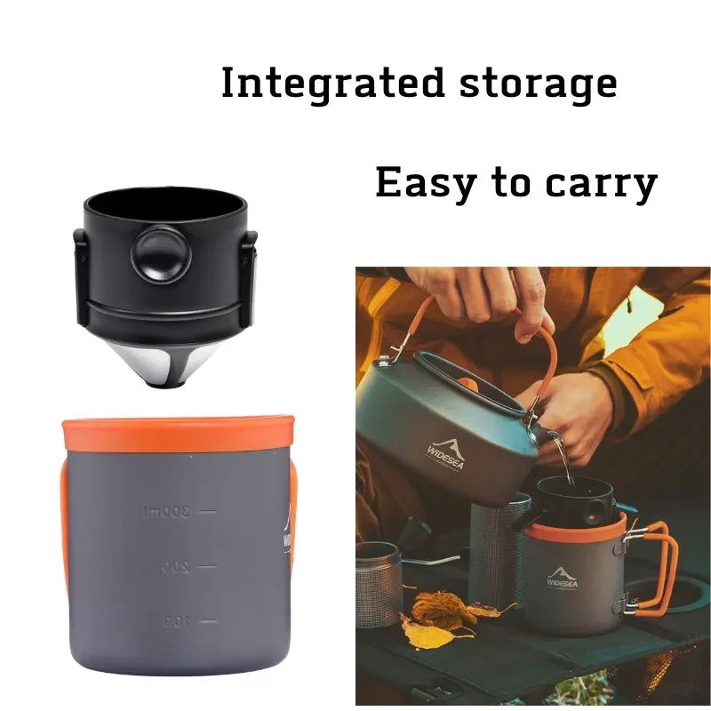 Camping Coffee Maker Set – Lightweight Collapsible Outdoor Mug with Reusable Coffee Filter