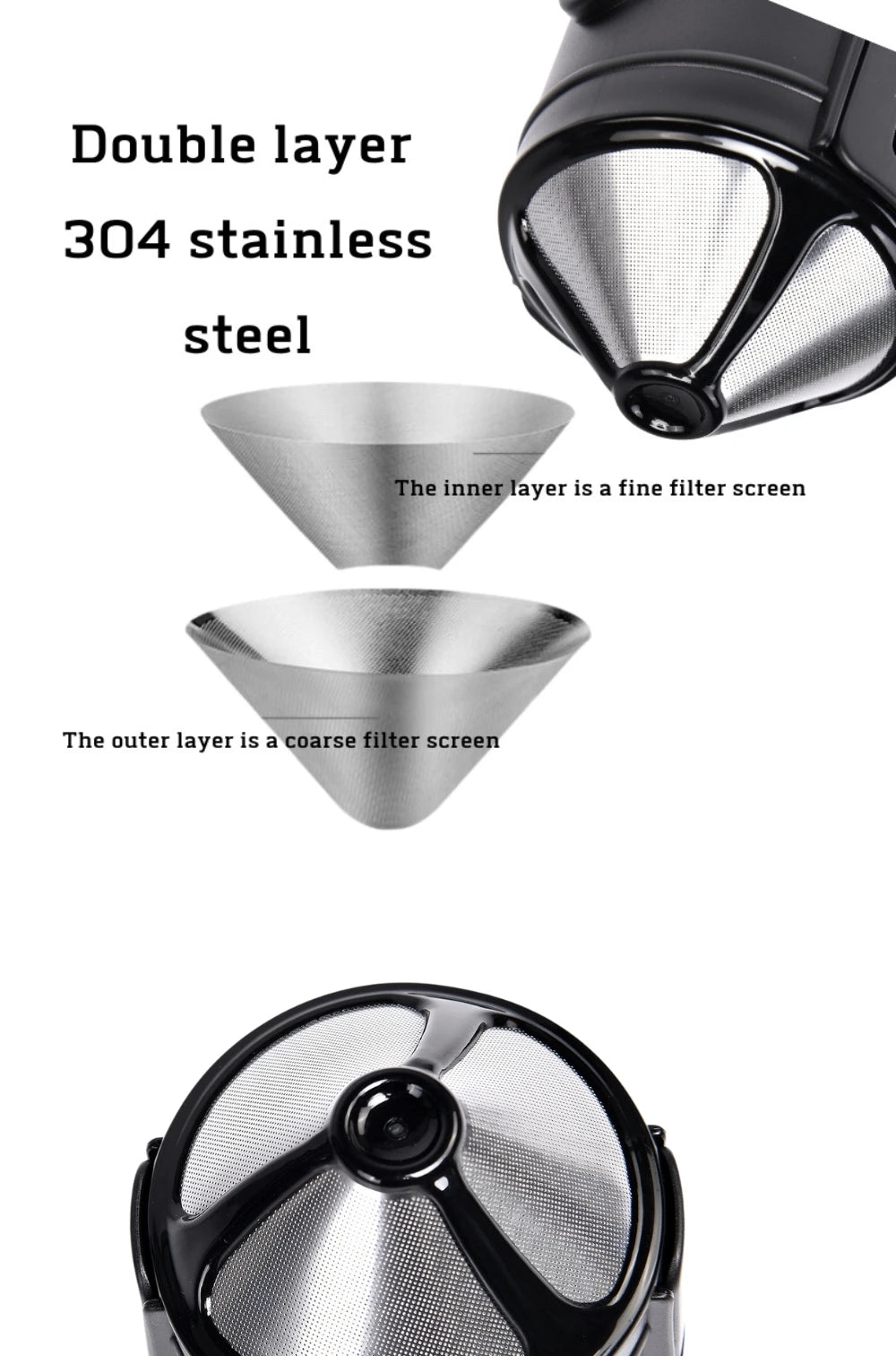 Camping Coffee Maker Set – Lightweight Collapsible Outdoor Mug with Reusable Coffee Filter