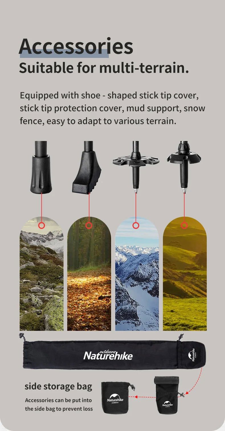 Carbon Fiber Collapsible Trekking Poles (2 Pack) – Lightweight Telescopic Hiking and Climbing Sticks