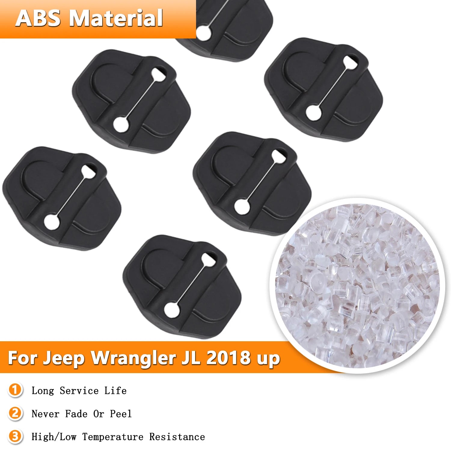 Door Latch & Lock Protective Cover Trim Pieces for Jeep Wrangler JL 2018-2023