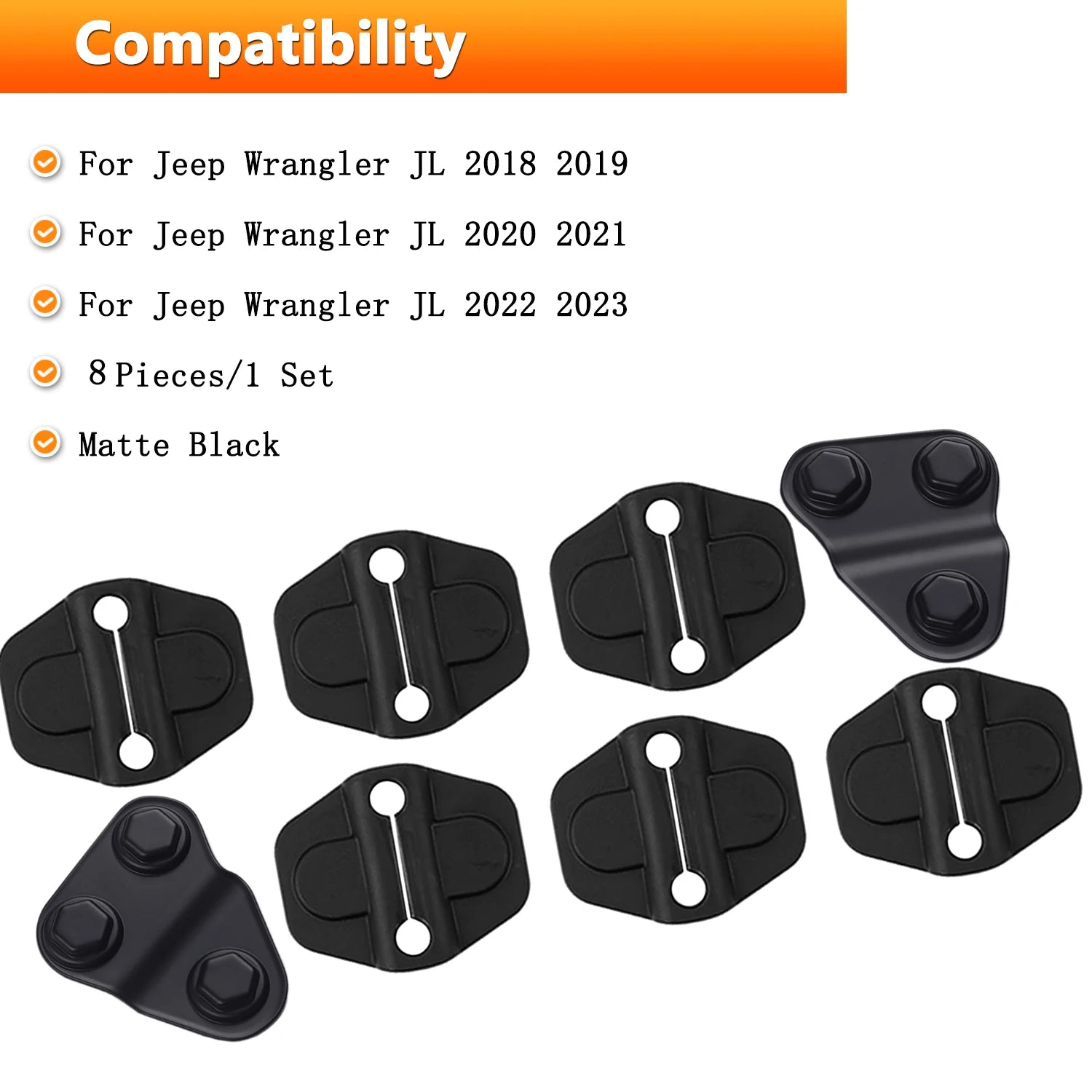 Door Latch & Lock Protective Cover Trim Pieces for Jeep Wrangler JL 2018-2023