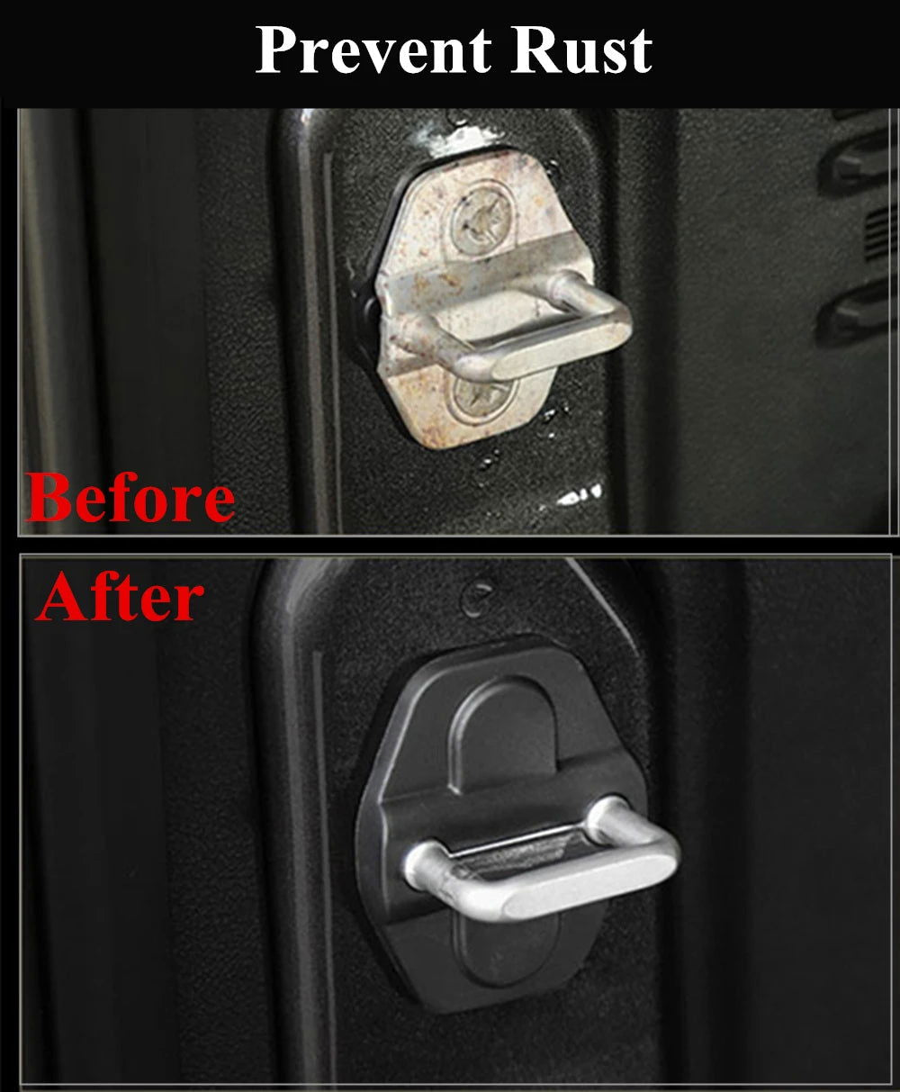 Door Latch & Lock Protective Cover Trim Pieces for Jeep Wrangler JL 2018-2023