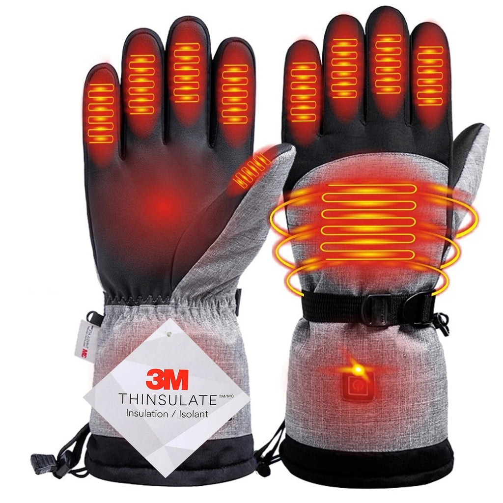 Electric Heated Winter Gloves – 3M Insulated, Waterproof, Windproof Thermal Gloves for Snowboarding, Cycling, Skiing, and Outdoor Adventures