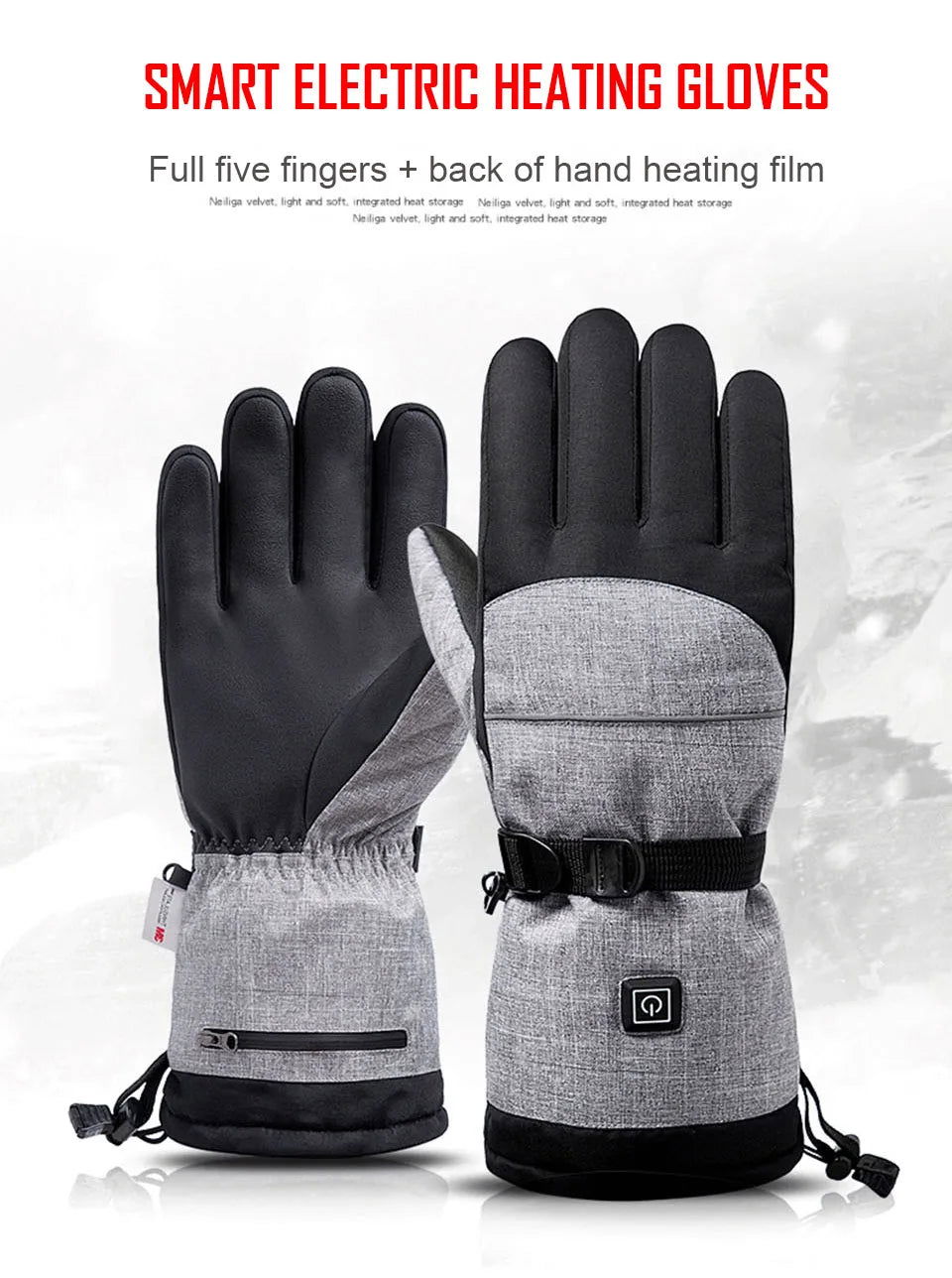 Electric Heated Winter Gloves – 3M Insulated, Waterproof, Windproof Thermal Gloves for Snowboarding, Cycling, Skiing, and Outdoor Adventures